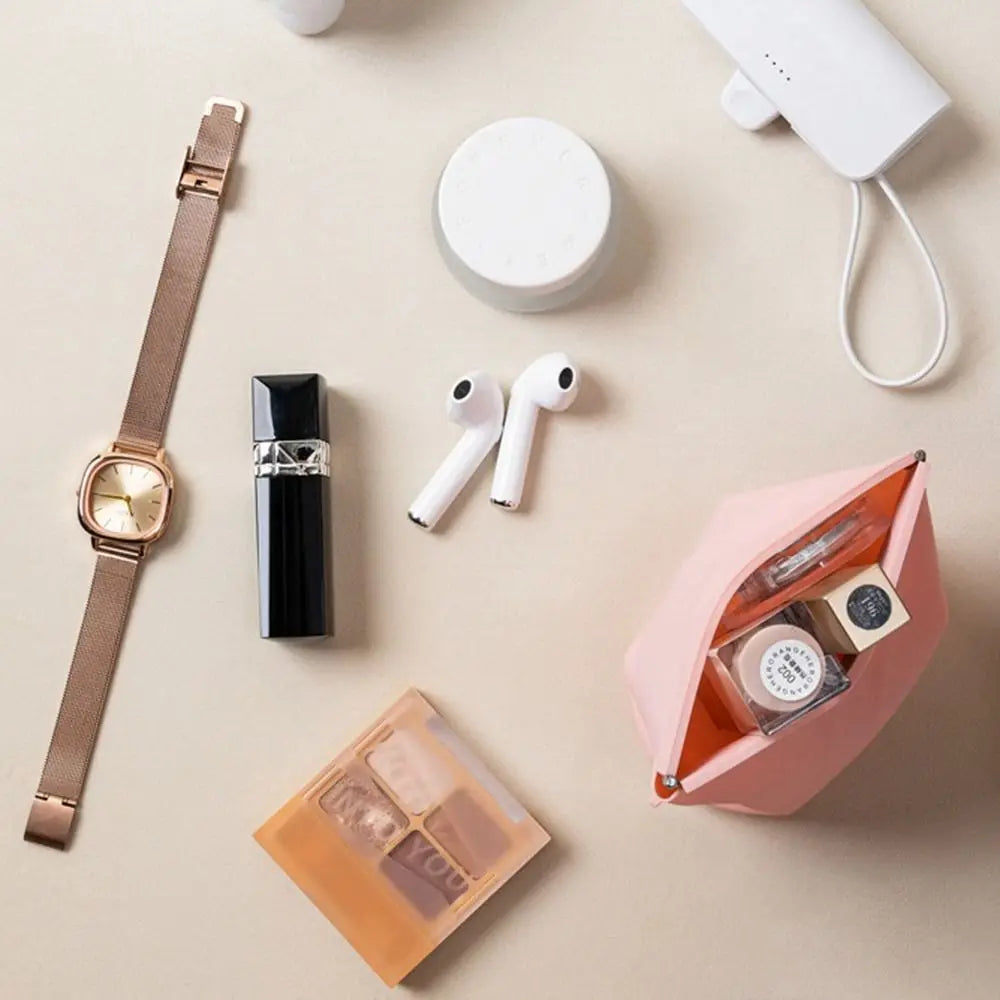 Silicone Mini Cosmetic Bag Makeup Bag Travel Supplies Lipstick Storage Bag Self-closing Storage Bag Coin Bag Change Storage