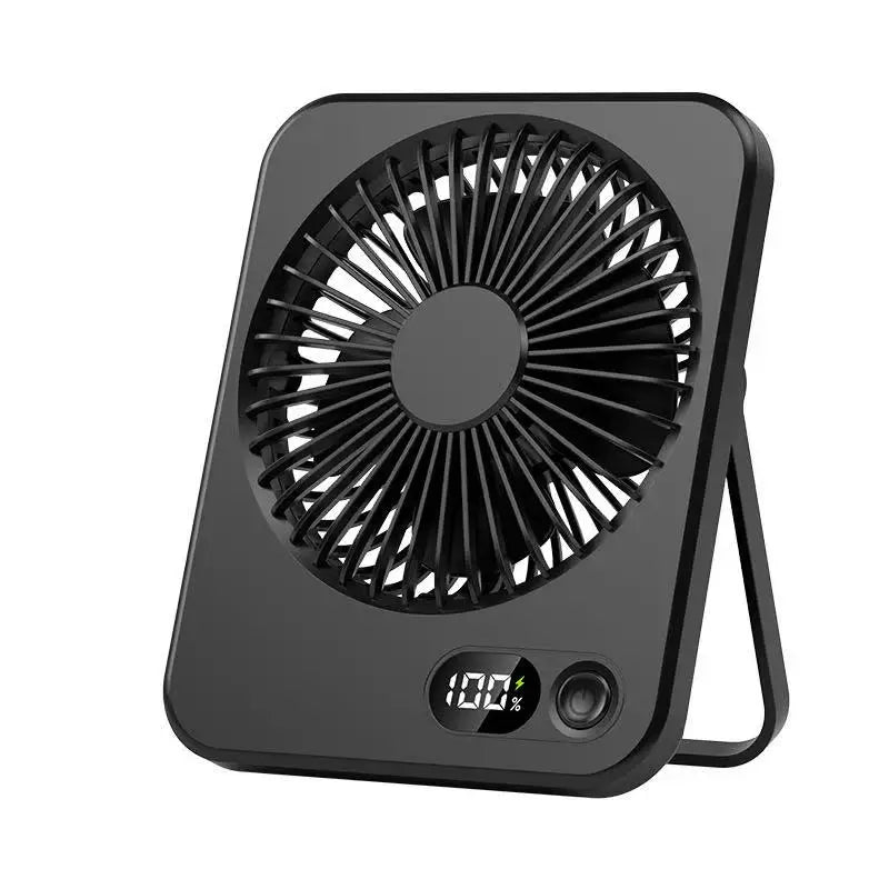 Portable Mini Desk Fan 2025 New USB Charging Rapid Cooling With Digital Display Desktop Air Circulator 5-Speed 180° Adjustable
