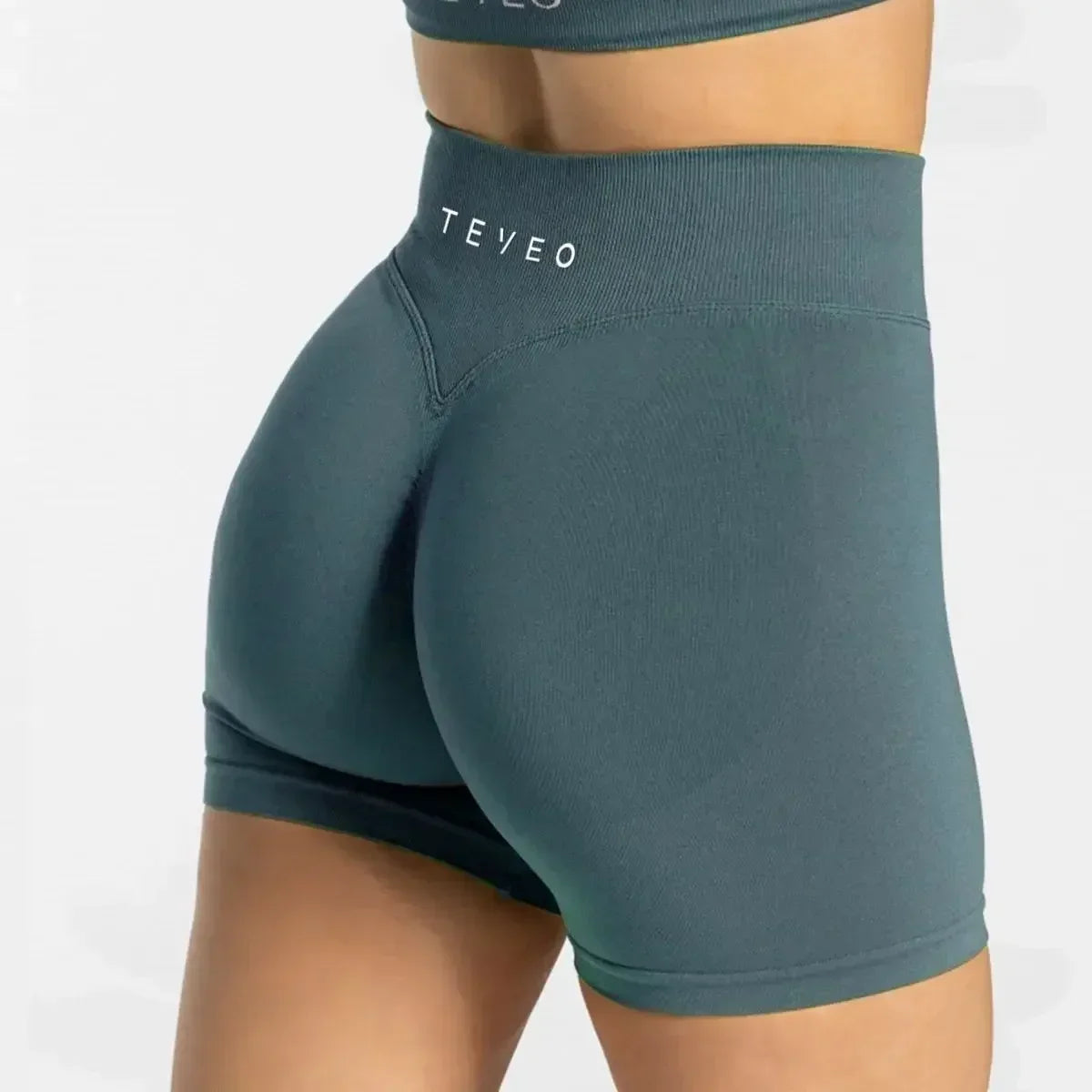 TEVEO Yoga Shorts Impact Gym Shorts Ladies Fitness Exercise Shorts High Belt Yoga Shorts Workout Scratch Ass Seamless Leggings