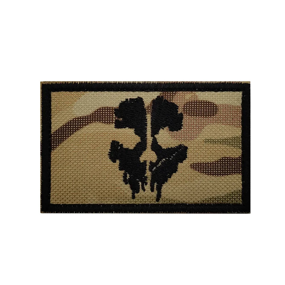 Call of Duty Ghost Mask Armband  16 COD16 19 Shadow Team Morale Emblem Tactical Accessories Embroidered Patches Backpack Sticker