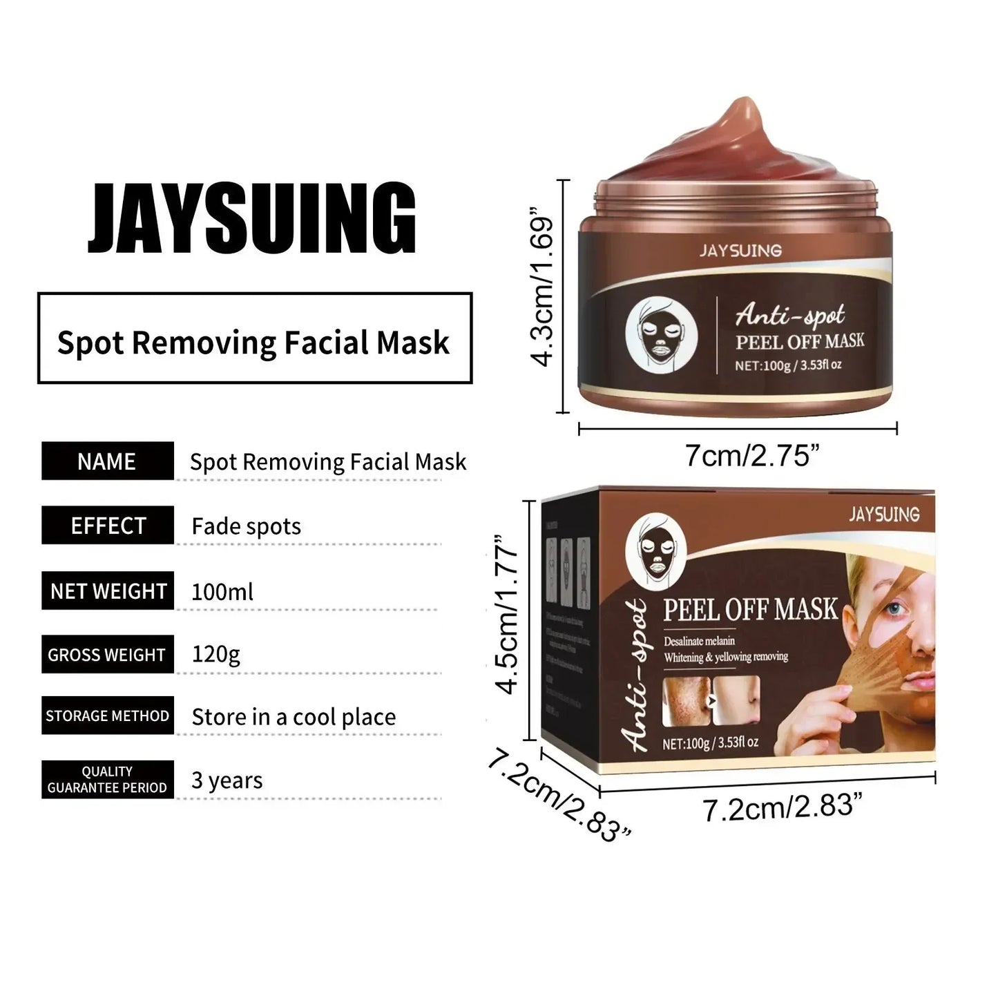 Spots Peel off Facial Mask Freckle Pigmentation Removal Cream Chloasma Care Dark Spot Correction Glow Whiten Peeling Mask Strong