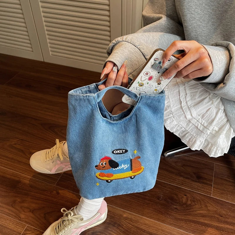 American Retro Japanese Style Tote Bag 2025 New Large Capacity Korean Commuting Portable Bucket Bag Relaxed Feeling Women's Bag