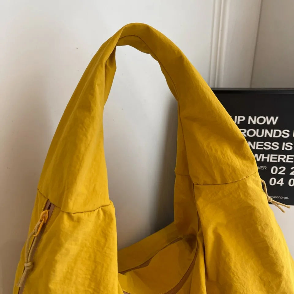 Japanese Fashion Casual Nylon Tote Bag Women 2025 New Style Trend All-match Large Capacity Underarm Bag Commuter Shoulder Bag