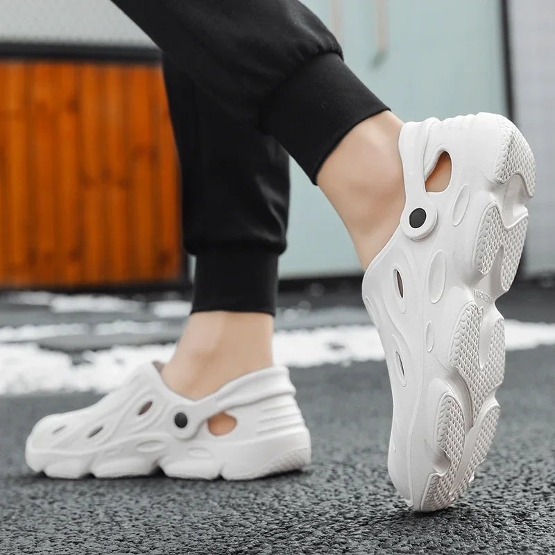 Summer Men Sandals Light EVA Men's Casual Shoes Hole Shoes Clogs Lovers Home Garden Outdoor Male Beach Flat Slippers Big Size 49