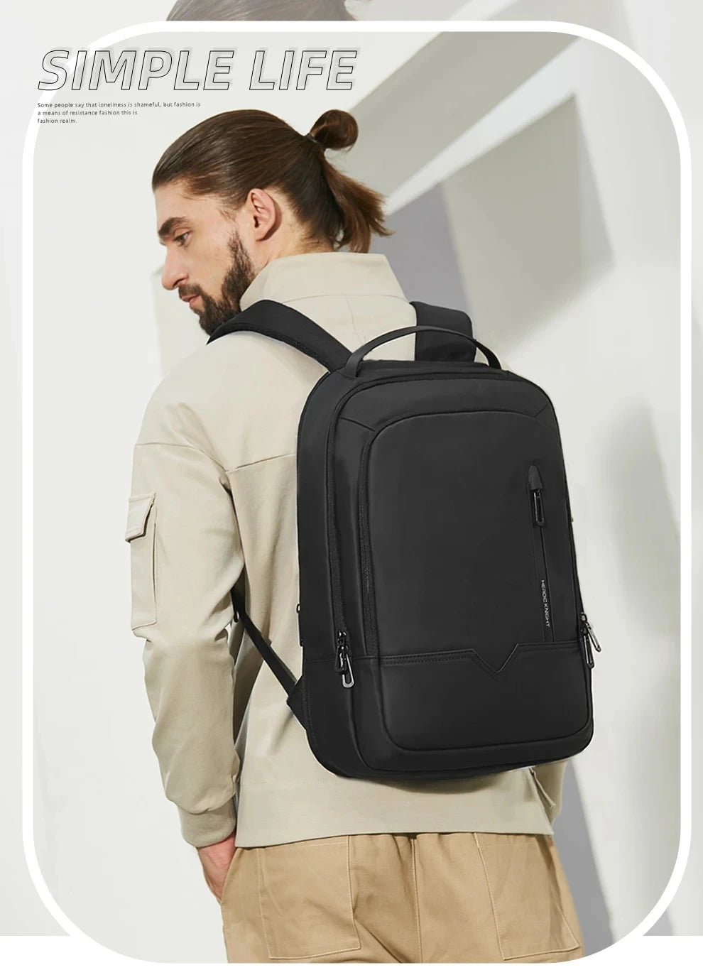 HK Expandable Men's Backpack Waterproof Travel Backpack Lightweight 15.6'' Laptop Bag With USB Port Fashion College School Bags