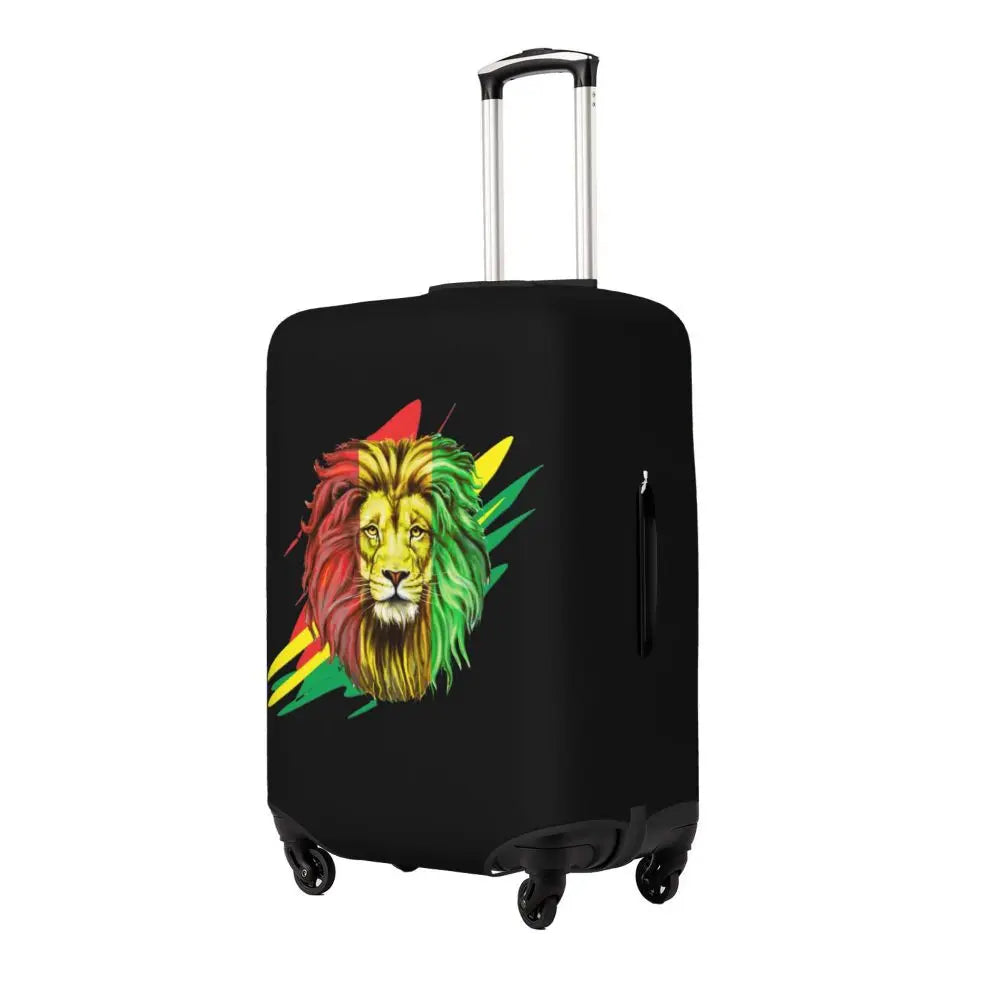 Custom Cute Jamaica Rasta Judah Lion Rastafari Flag Luggage Cover Protector Dust Proof Travel Suitcase Covers