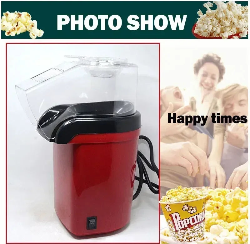 220V Compact Automatic Oil-free Home Popcorn Machine Small Kitchen Popcorn Maker Quick Healthy Snacking Easy Operation