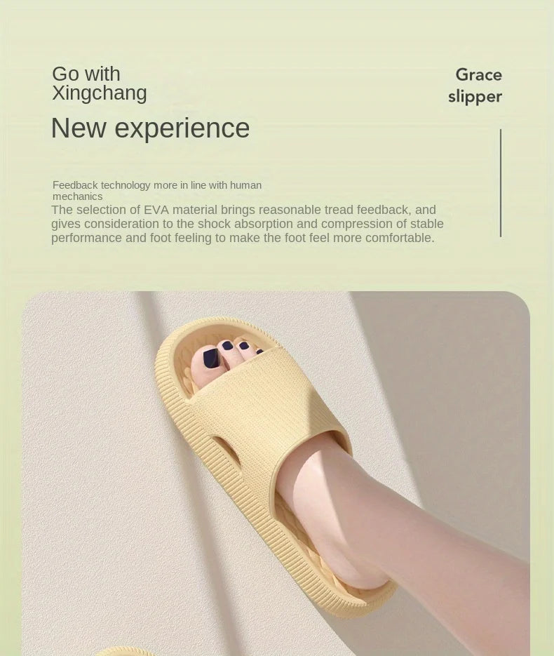 Women Thick Platform Cloud Slippers EVA Soft Sole Pillow Slides Summer Beach Flip Flops Women Non Slip Bathroom Home Slippers