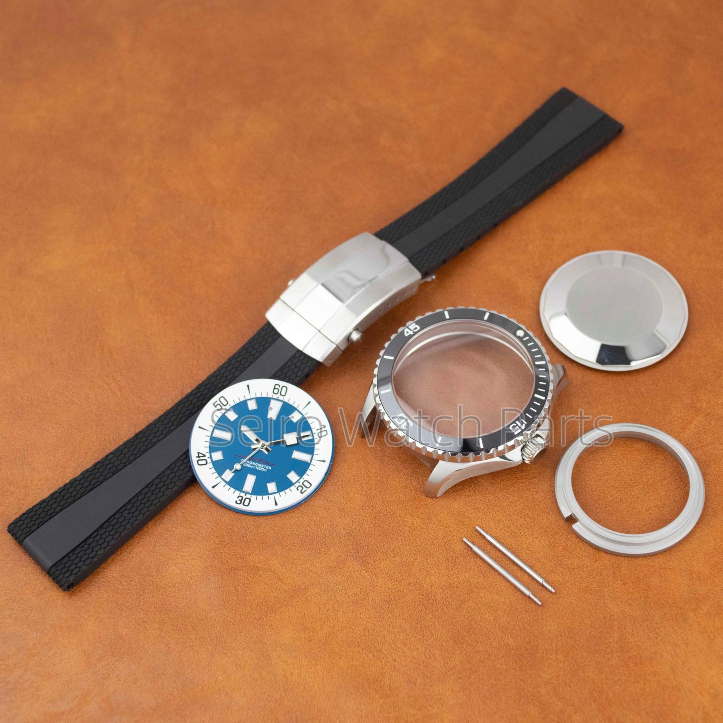 for SUPEROCEAN NH35 Case Rubber Strap Dial Hands 200m Dive Watch Men Stainless Steel Sapphire Crystal fit for NH35 NH36 Movement