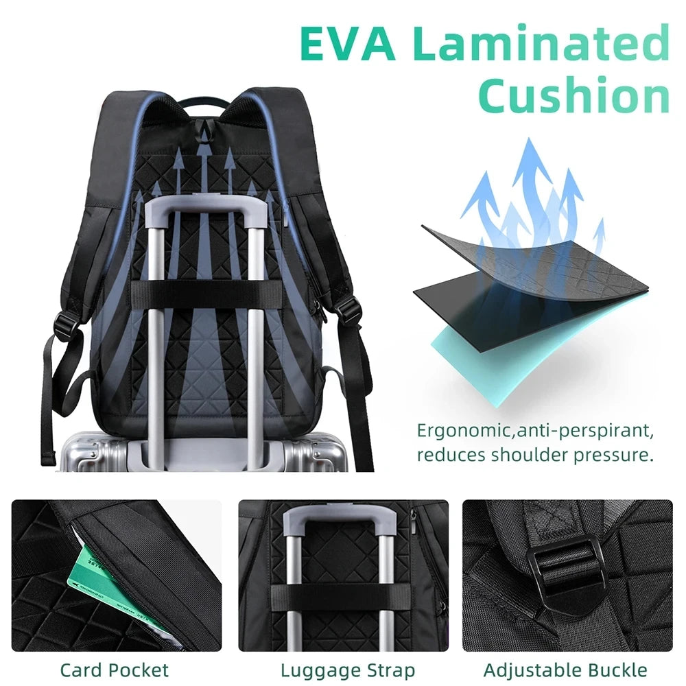 HK Expandable Men's Backpack Waterproof Travel Backpack Lightweight 15.6'' Laptop Bag With USB Port Fashion College School Bags