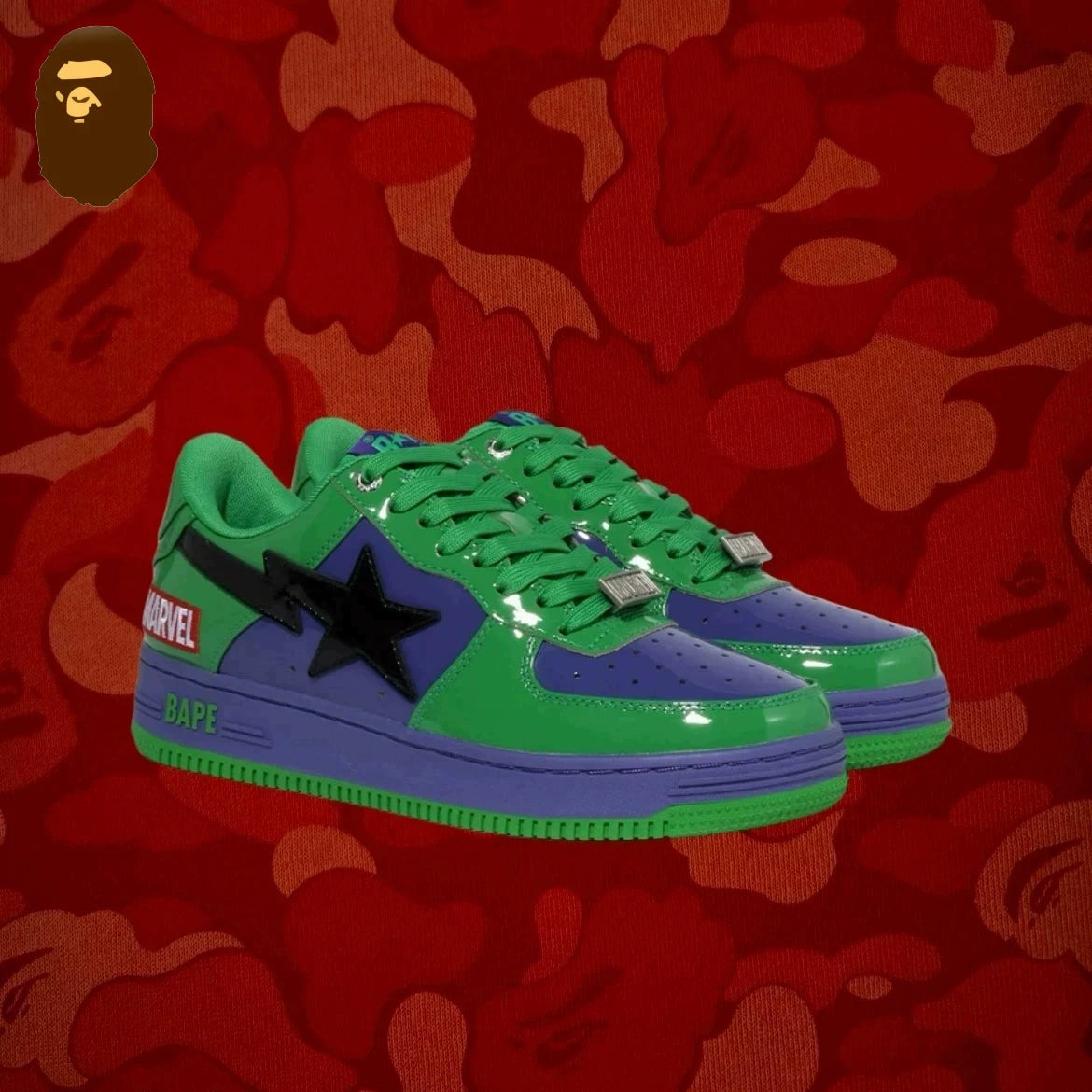 A BATHING APE Bape Sta X Marvel Hero Collection Co Branded Niche Street Vibe Fashion Casual Board Shoes Trend Shoes