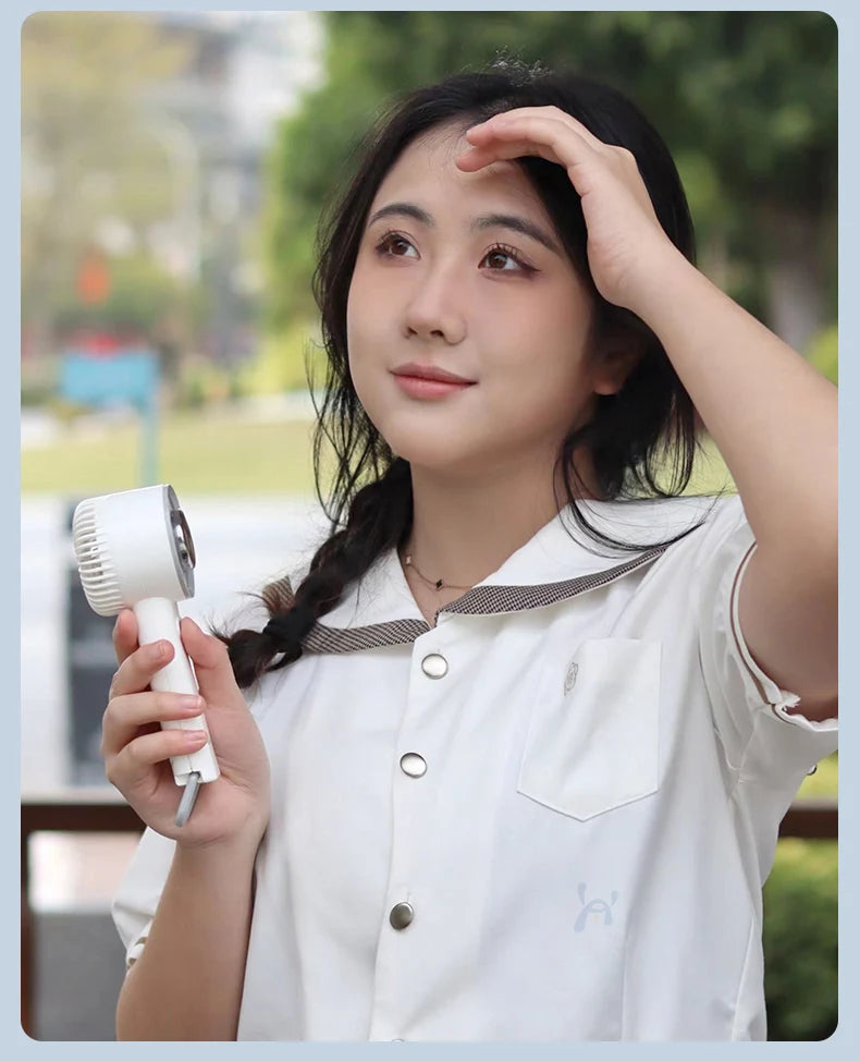 Portable Ice Compress Mini Fan with Hook 3-speed Wind Adjustable USB Rechargeable High-speed Handheld Turbo Fan 3S Fast Cooling