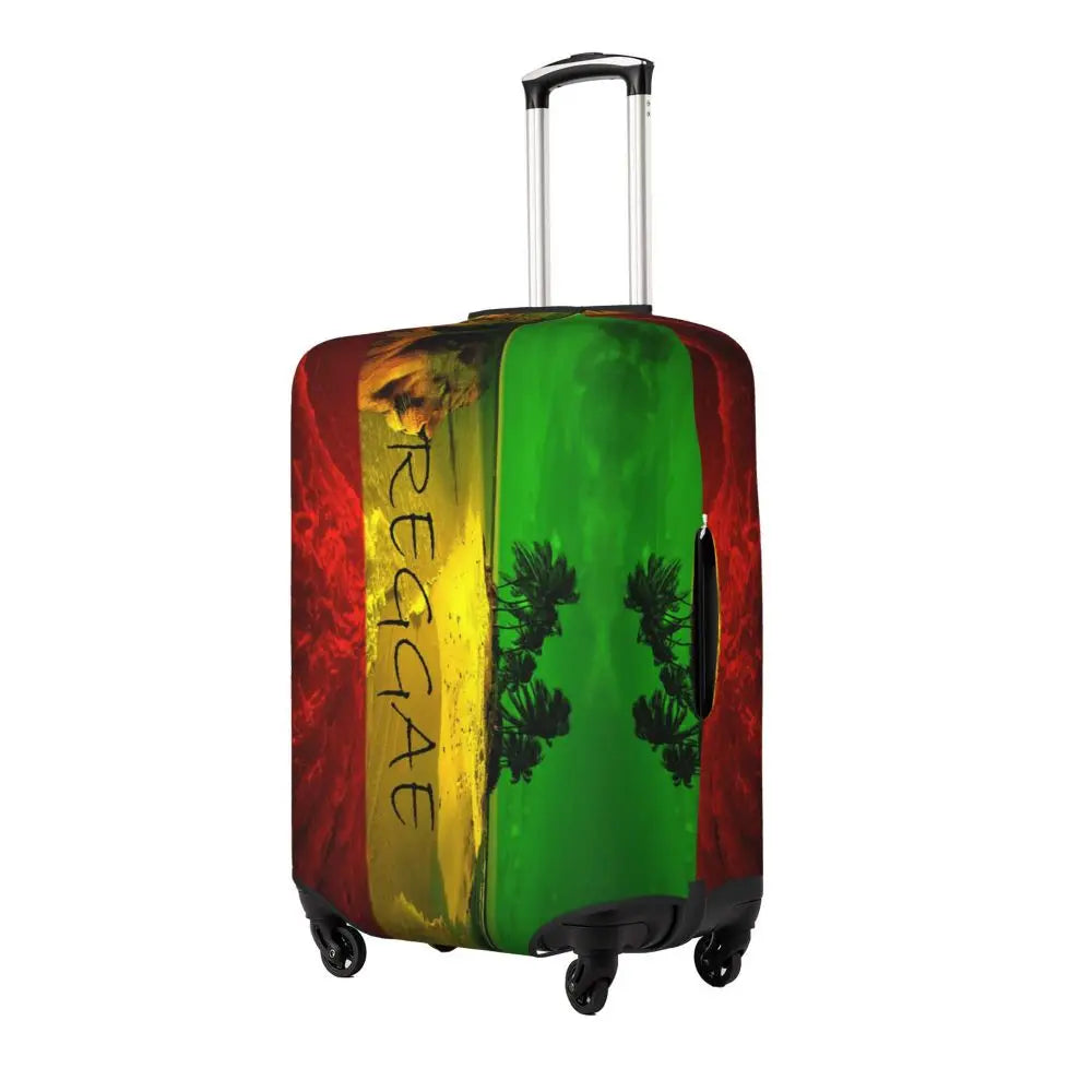 Custom Cute Jamaica Rasta Judah Lion Rastafari Flag Luggage Cover Protector Dust Proof Travel Suitcase Covers
