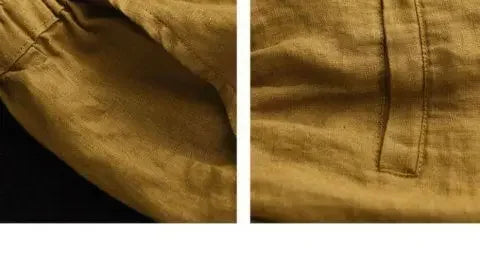 Cotton and Linen Shorts for Women Wearing Thin Mother Cotton and Linen Pants for Women Large Size Casual Linen Wide-leg Pants