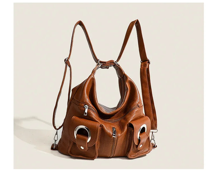 Large Capacity Convertible Women's Shoulder Crossbody Bag Multifunctional Travel Purses and Handbag Backpack Student Backpack