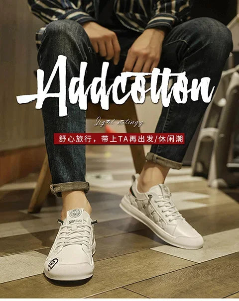 European Station Leather Fashion Men's Sneakers Men Shoes Man Embossed All Fashion Leather Red Casual Shoes for Men Men Shoes