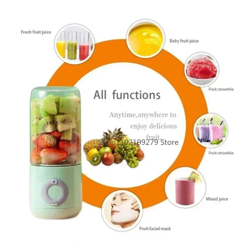 500ML Electric Juicer Portable Smoothie Blender 6 Knife Mini Blenders USB Wireless Rechargeable Mixer Juicers Cup For Travel