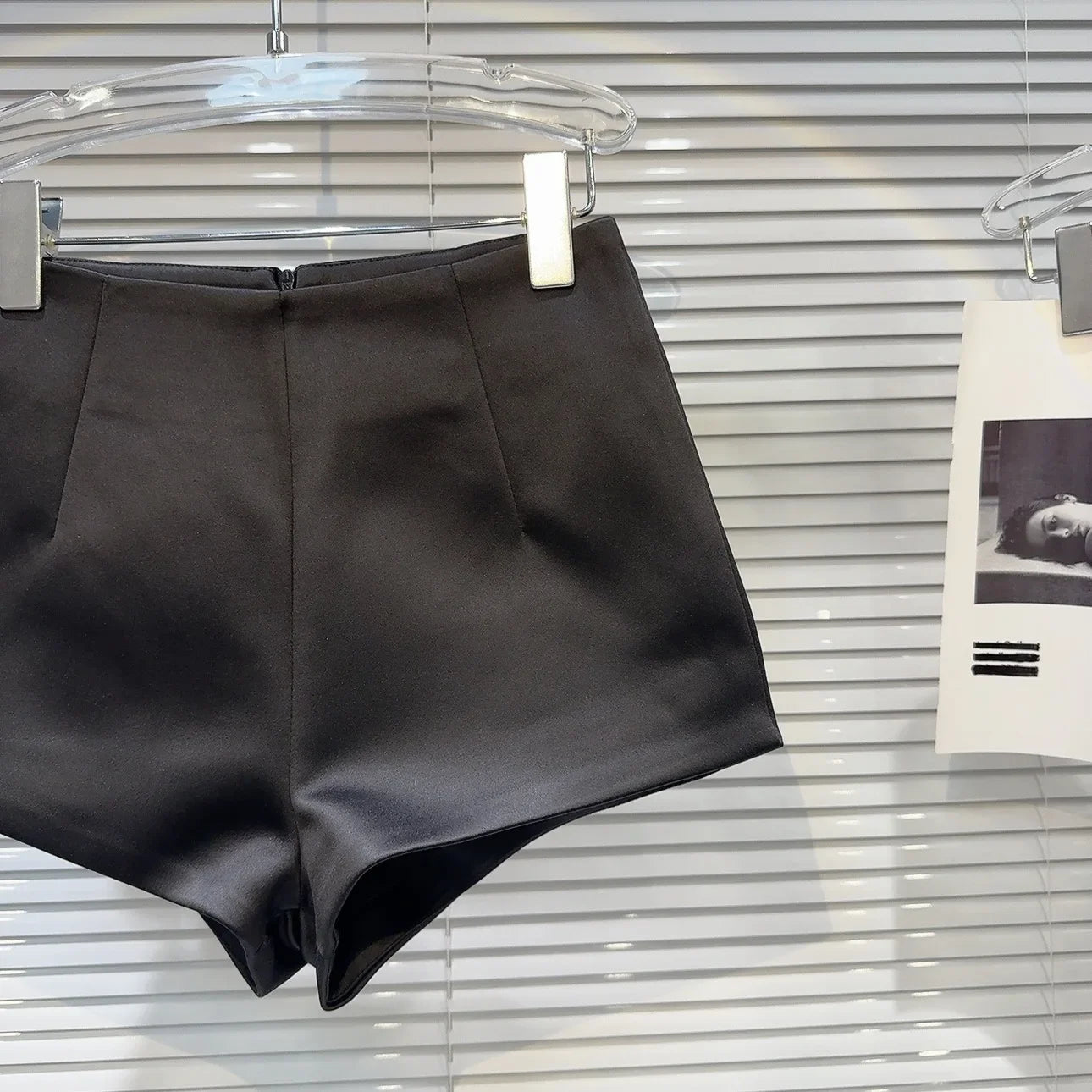 Korean Style Simple High-Waisted A- Line Casual Pants 2024 Spring Versatile Slimming Base Shorts Satin Three-Quarter Length Trou