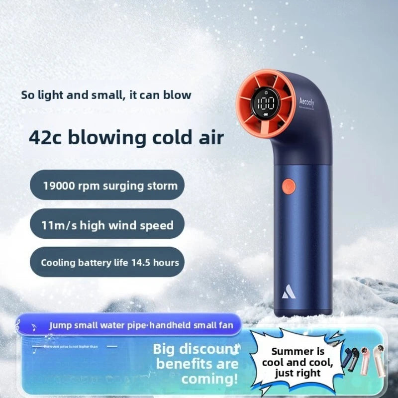 High-speed Violent Wind Gathering Handheld Small Fan Mini Portable Usb Turbo Electric Fan Large Wind Silent Outdoor Camping