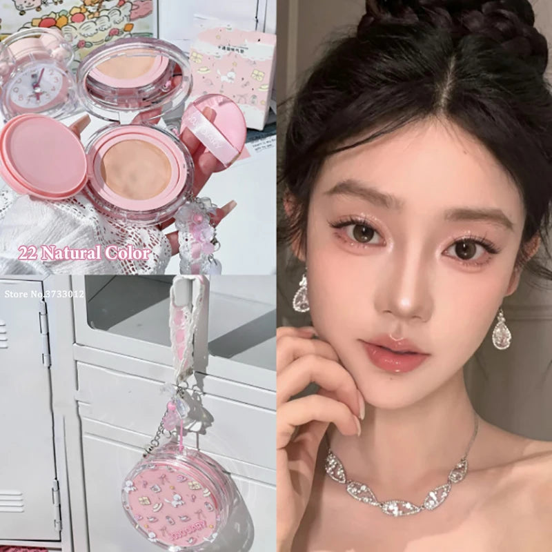 Cute Cat Cushion Cream Foundation Hydrating High Coverage Oil Control Concealer Non-Fading BB Cream Makeup Base Cosmetic