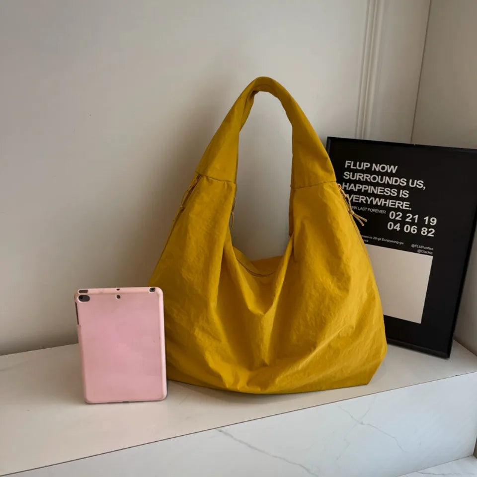 Japanese Fashion Casual Nylon Tote Bag Women 2025 New Style Trend All-match Large Capacity Underarm Bag Commuter Shoulder Bag