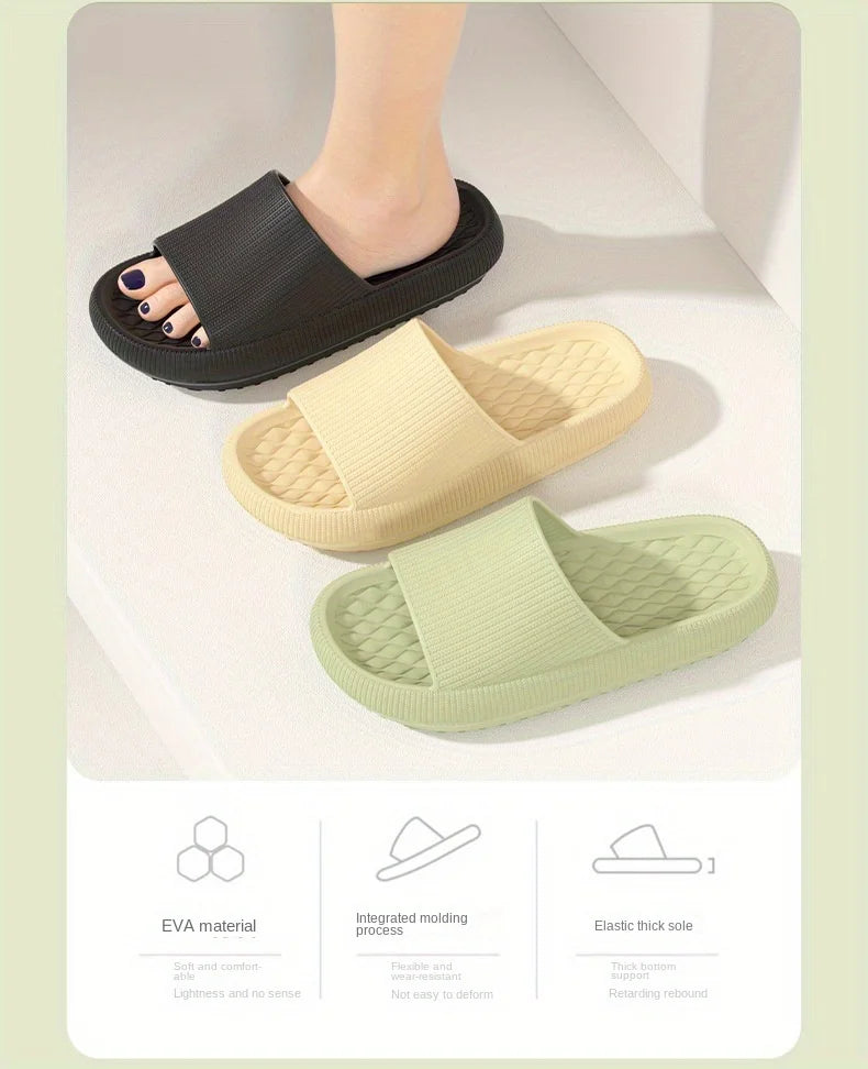 Women Thick Platform Cloud Slippers EVA Soft Sole Pillow Slides Summer Beach Flip Flops Women Non Slip Bathroom Home Slippers