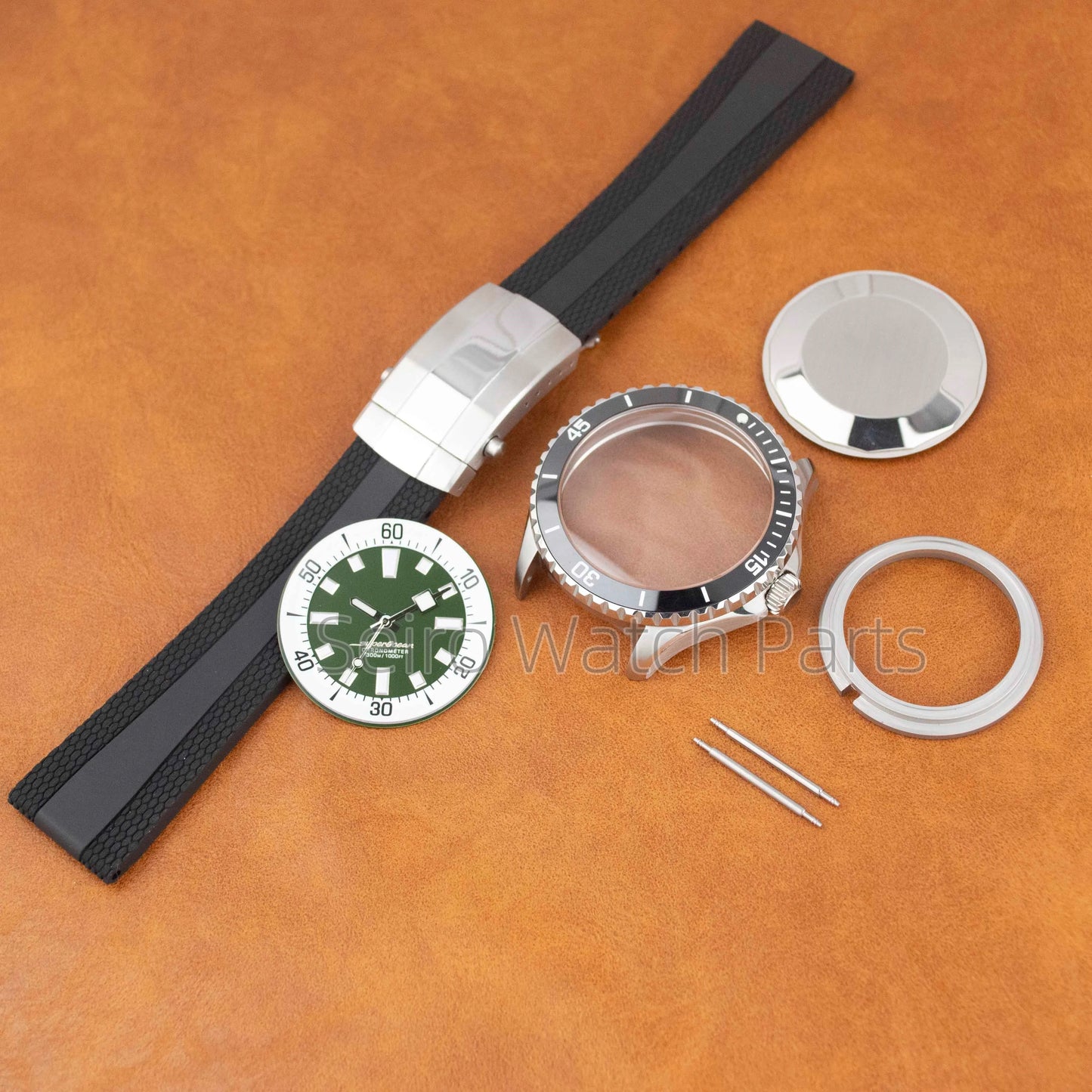 for SUPEROCEAN NH35 Case Rubber Strap Dial Hands 200m Dive Watch Men Stainless Steel Sapphire Crystal fit for NH35 NH36 Movement