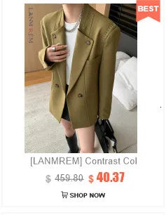 [LANMREM] Faux Fur Thick Warm Coats Lapel Single Breasted Office Lady Elegant Female Outwear Fashion 2025 Winter New 26C1095