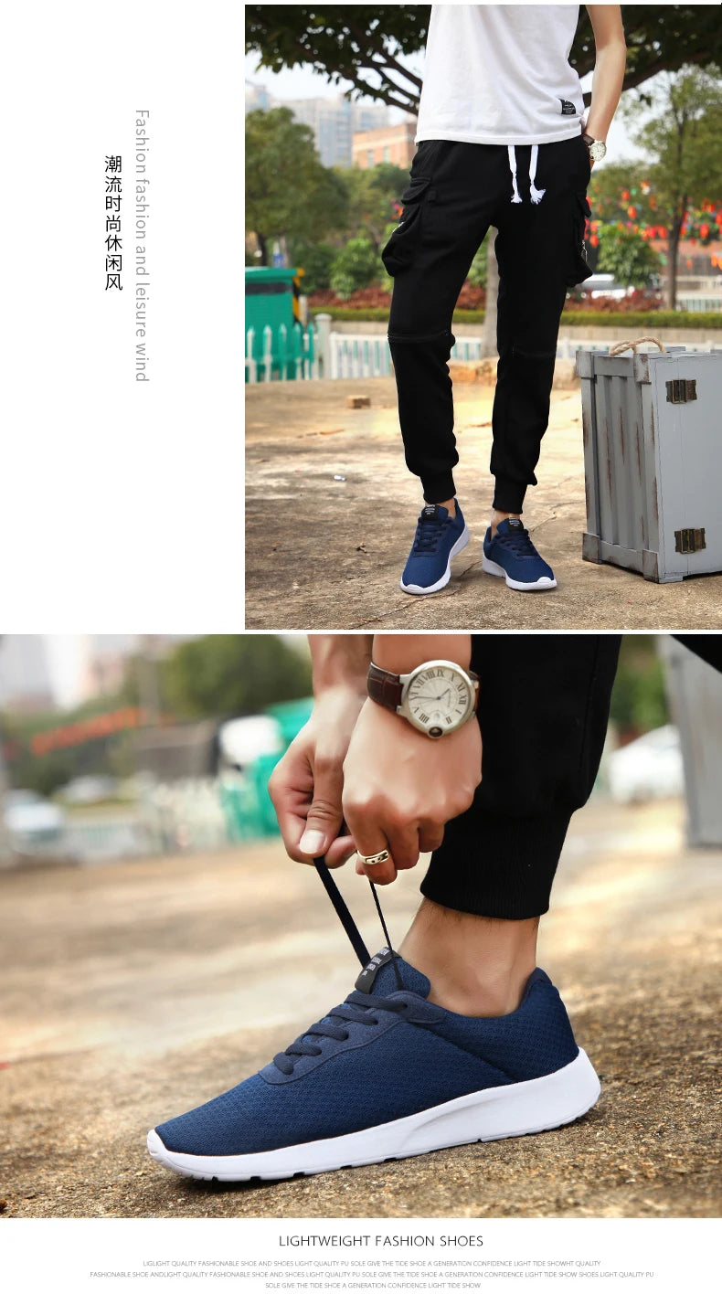 Spring New Men Casual Shoes Lace up Men Shoes Lightweight Comfortable Breathable Walking Sneakers Tenis Feminino Zapatos