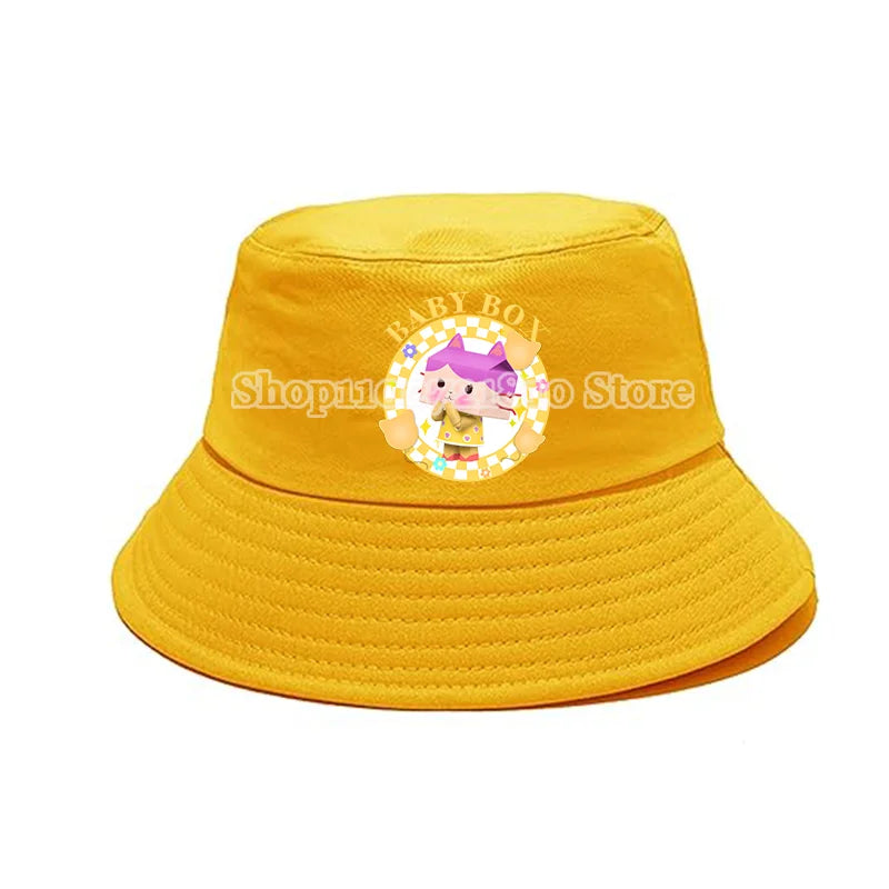 Gabby Dollhouse Bucket Hat Cotton Children Pot Flat Shade Sun Protection Spring Autumn Hats Cartoon Parent-Child Headdress Gift