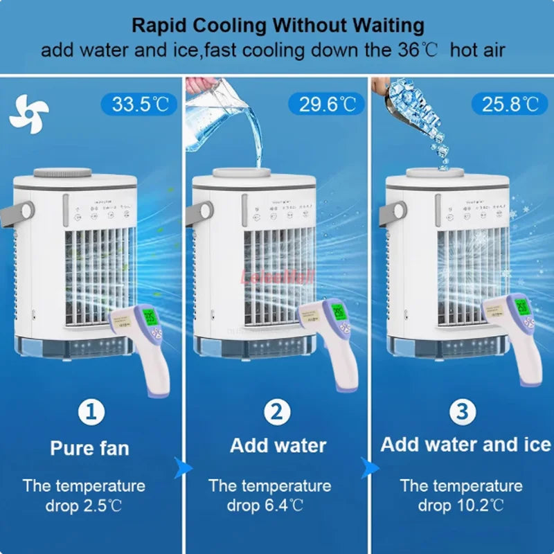 Water cooling fan humidification spray fan small air conditioning office fan home desktop water replenishment humidifier