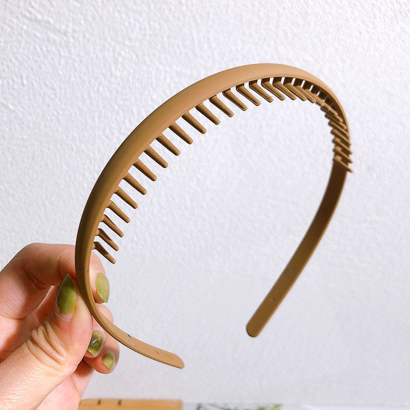 Fashion Solid Color Plastic Hairbands For Women Toothed Wave Combs Non-slip Hair Bands Hair Accessories Girl Face Wash Headbands