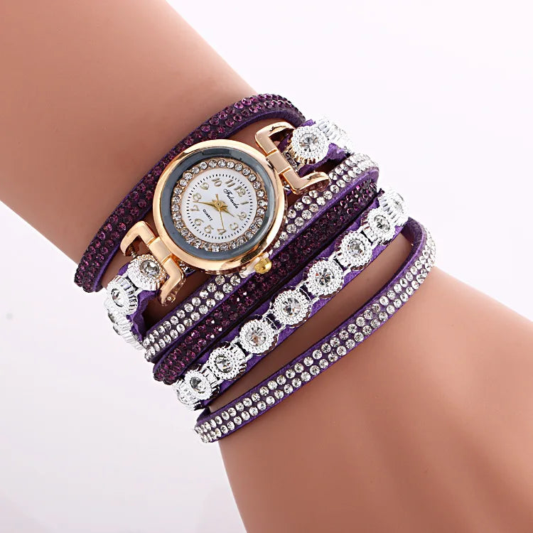 Women Watch Fashion Leather With Diamond Bracelets for Women Clock Ladies Watches Casual Fashion Noble Elegant Relogio Feminino