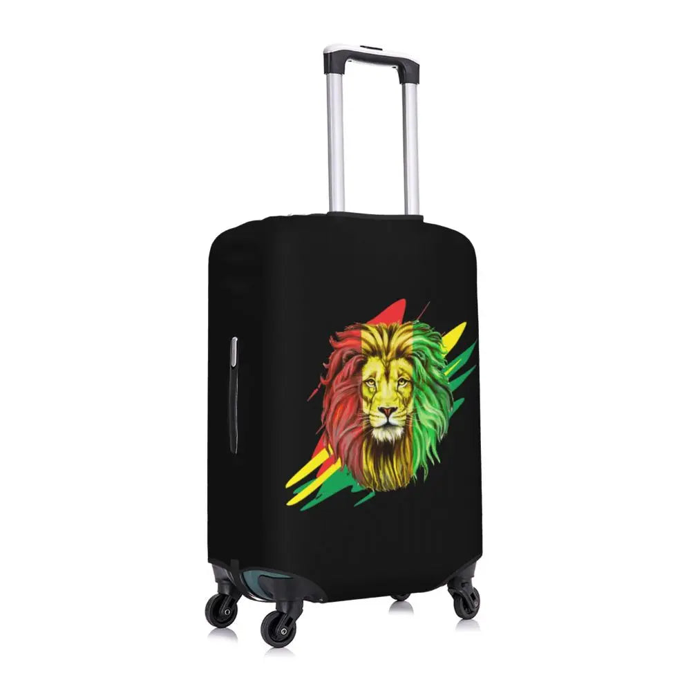 Custom Cute Jamaica Rasta Judah Lion Rastafari Flag Luggage Cover Protector Dust Proof Travel Suitcase Covers