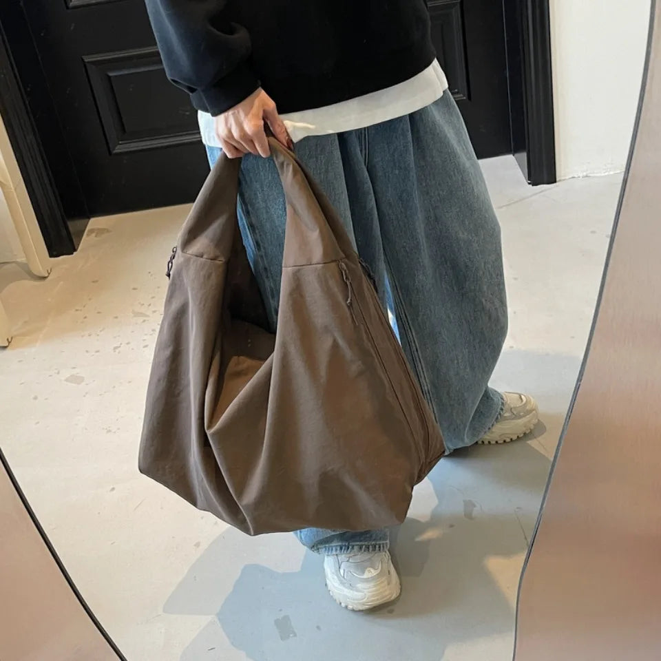 Japanese Fashion Casual Nylon Tote Bag Women 2025 New Style Trend All-match Large Capacity Underarm Bag Commuter Shoulder Bag