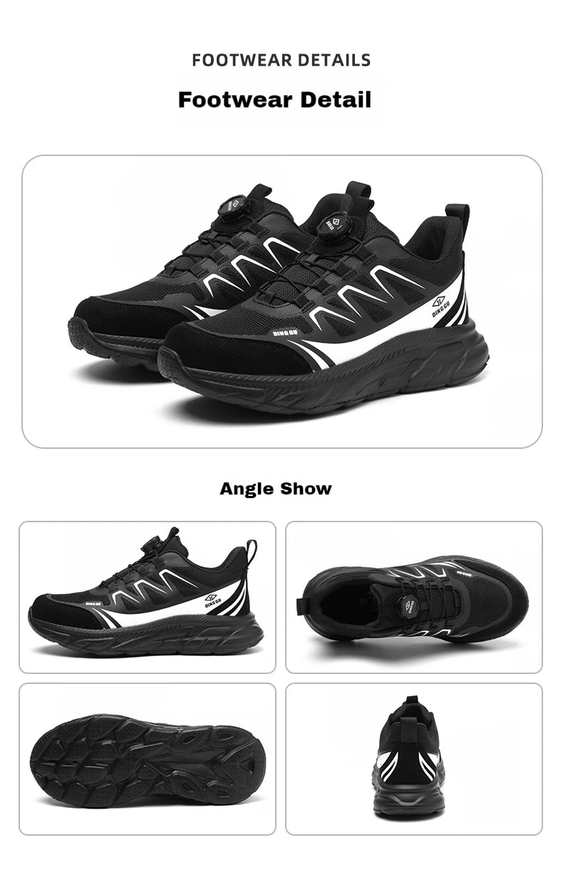 Rotating Button Men Shoes Security Sneakers Steel Toe Shoes Puncture-Proof work Shoes Anti-smash Sport Safety Shoes Protective