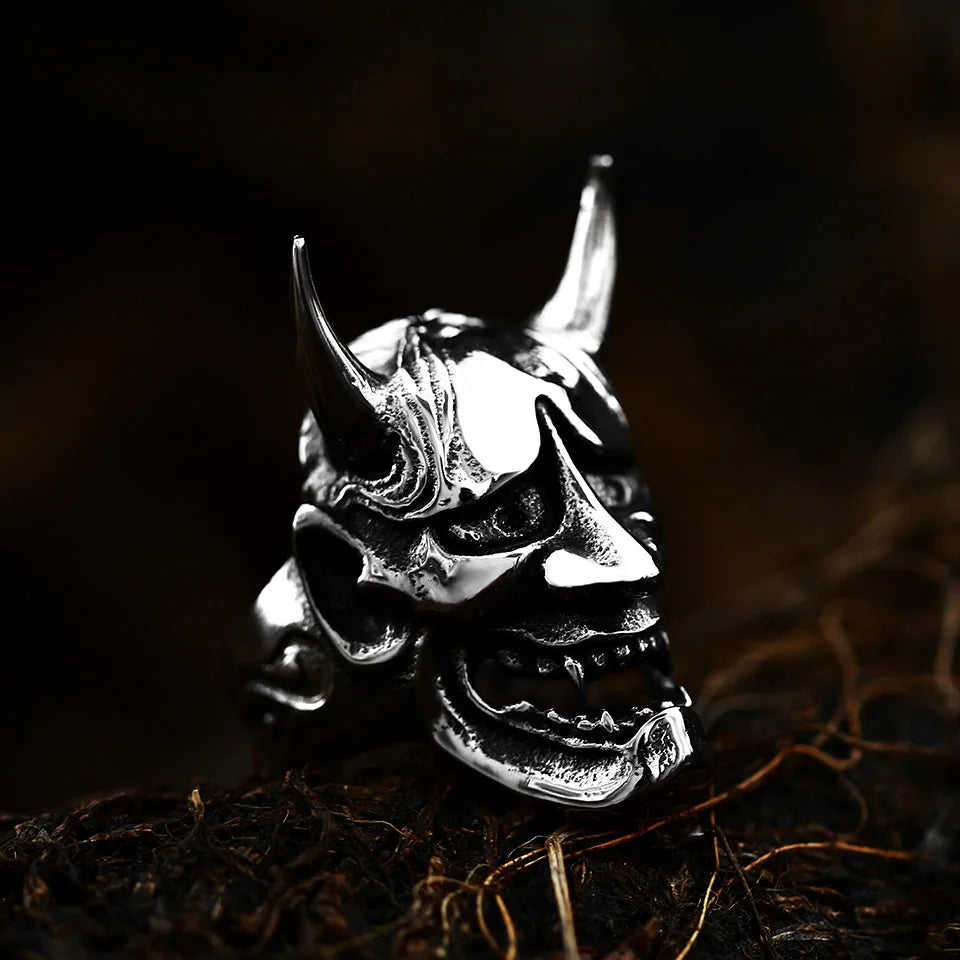 BEIER 2022 New Creative Design Prajna Mask Ring Japanese Gothic Popular Jewelry Gift Locomotive Jewelry