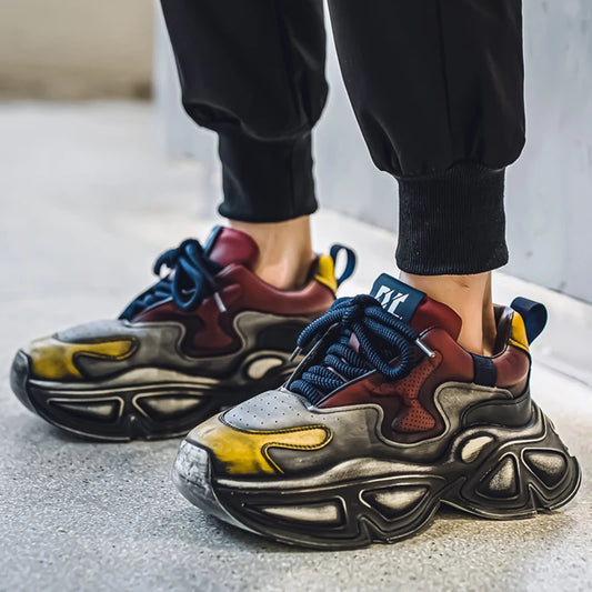 Autumn Men Casual Sneakers Personalized Vintage Design Platform Shoes Running Sport Shoe Outdoor Comfortable Vulcanized Sneakers