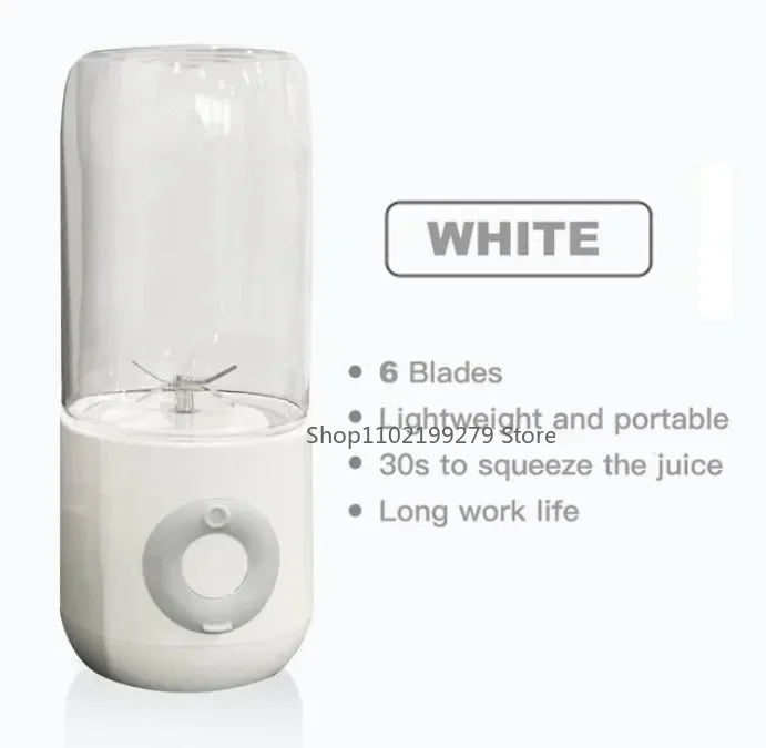 500ML Electric Juicer Portable Smoothie Blender 6 Knife Mini Blenders USB Wireless Rechargeable Mixer Juicers Cup For Travel
