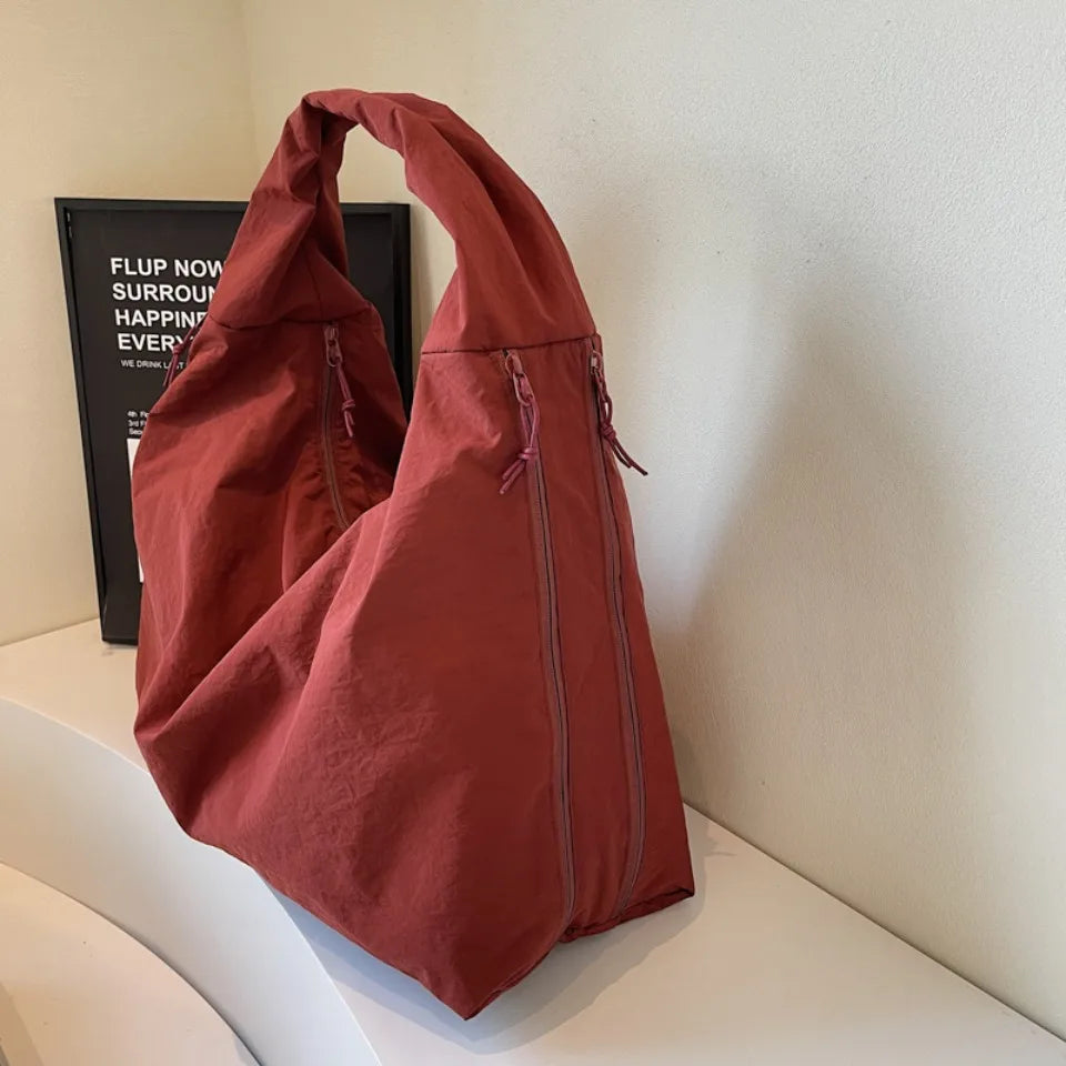 Japanese Fashion Casual Nylon Tote Bag Women 2025 New Style Trend All-match Large Capacity Underarm Bag Commuter Shoulder Bag