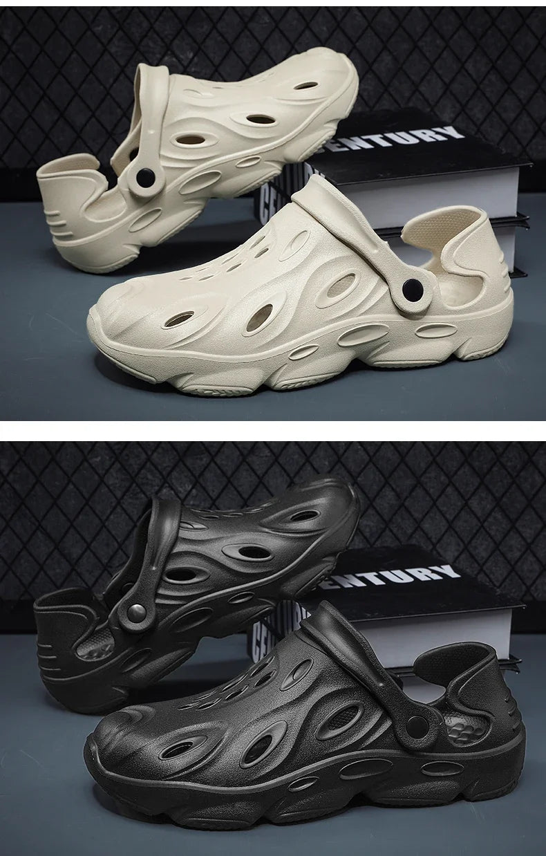 Summer Men Sandals Light EVA Men's Casual Shoes Hole Shoes Clogs Lovers Home Garden Outdoor Male Beach Flat Slippers Big Size 49