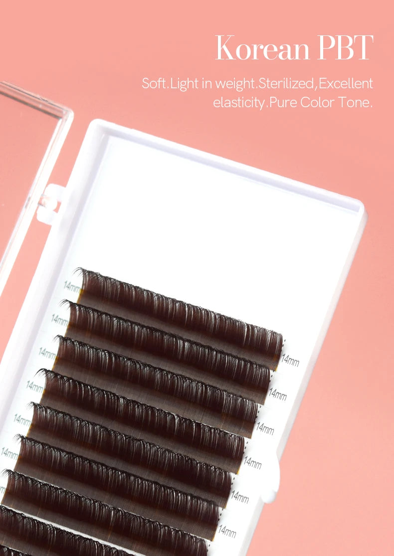 H&L SINCE 1990 12 Rows Dark Brown Individual False Eyelashes Fake Lashes Eyelashes Extensions Supplies Makeup Tools