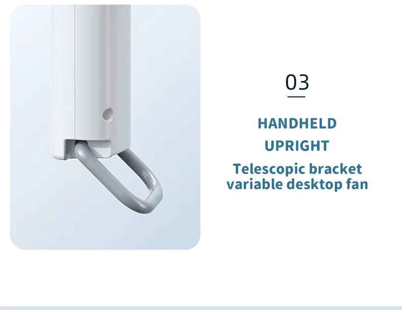 Portable Ice Compress Mini Fan with Hook 3-speed Wind Adjustable USB Rechargeable High-speed Handheld Turbo Fan 3S Fast Cooling