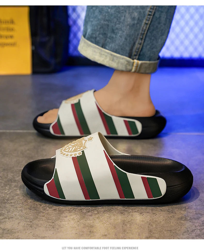 Fashion Designer Slippers For Men Women Summer Casual Men's Slides Outdoor Beach Slippers Lightweight Women's Platform Sandals