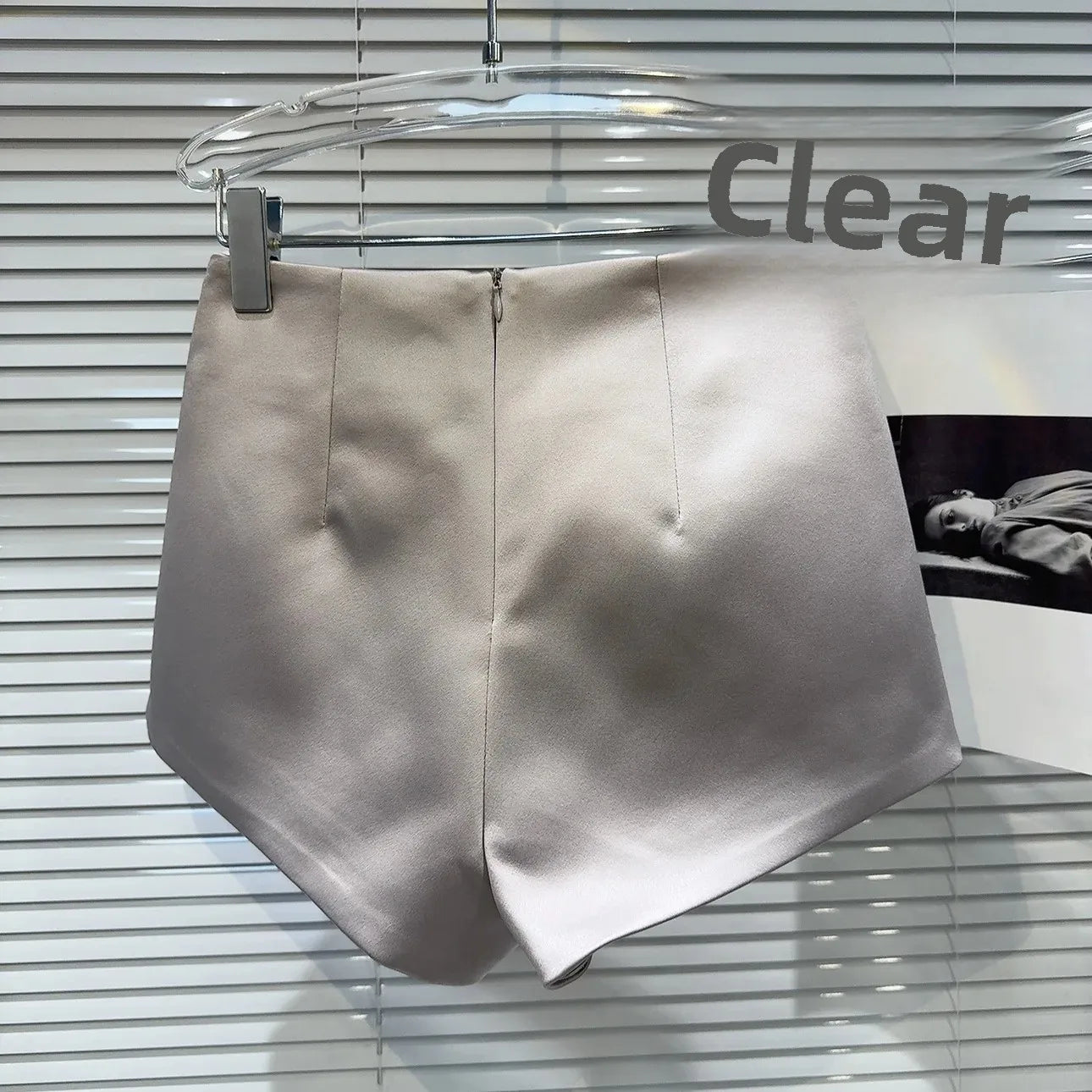 Korean Style Simple High-Waisted A- Line Casual Pants 2024 Spring Versatile Slimming Base Shorts Satin Three-Quarter Length Trou