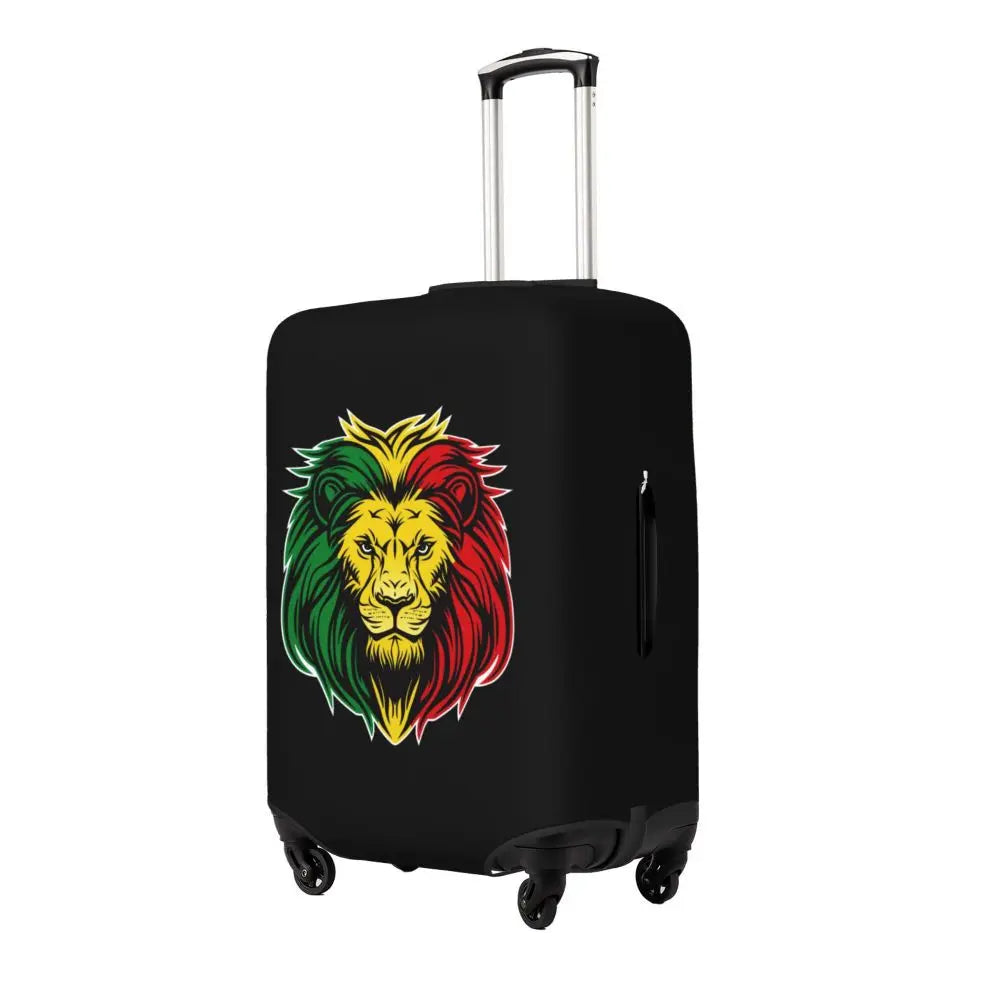 Custom Cute Jamaica Rasta Judah Lion Rastafari Flag Luggage Cover Protector Dust Proof Travel Suitcase Covers
