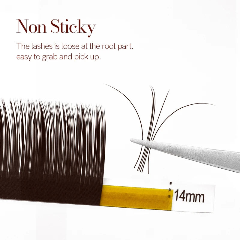 H&L SINCE 1990 12 Rows Dark Brown Individual False Eyelashes Fake Lashes Eyelashes Extensions Supplies Makeup Tools