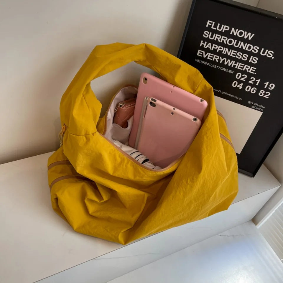 Japanese Fashion Casual Nylon Tote Bag Women 2025 New Style Trend All-match Large Capacity Underarm Bag Commuter Shoulder Bag