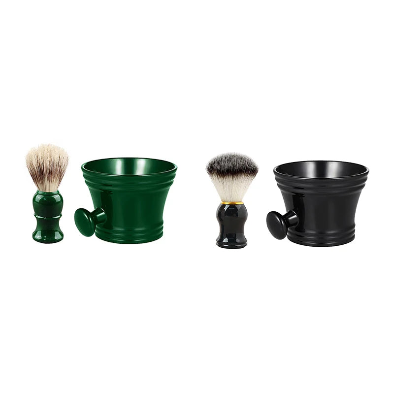 Plastic Shaving Brush Bowl For Men's Beard Care Soap Foam Mug Bowl With Handle Facial Cleaning Tools