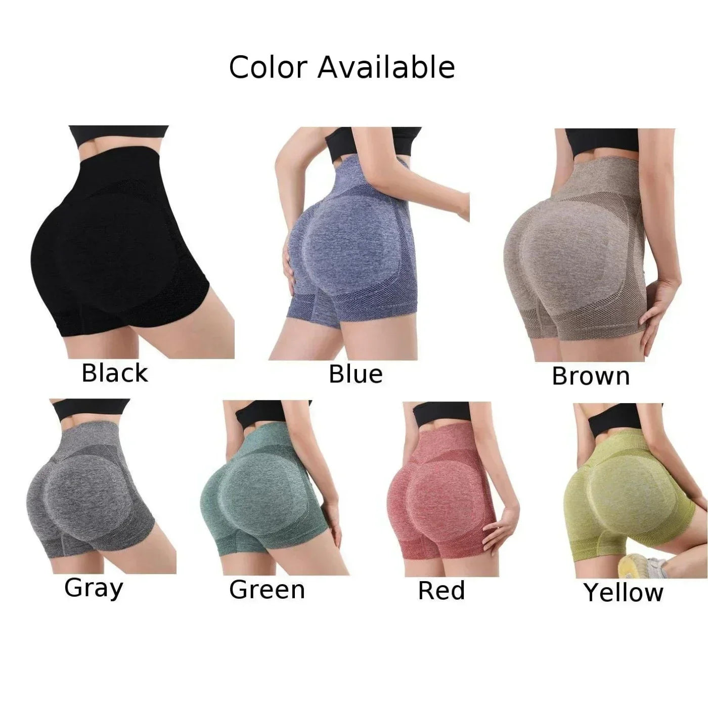 Women Yoga Shorts High Waist Workout Fitness Sports Lift Butt Short Pants Breathable Casual Sportswear Tight